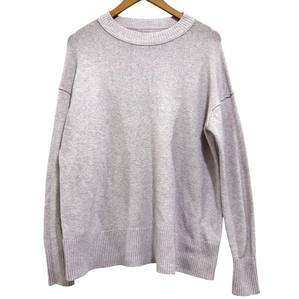 Aerie Women's XXS Lavender Marled Crew Neck Oversized Knit Pullover Sweater